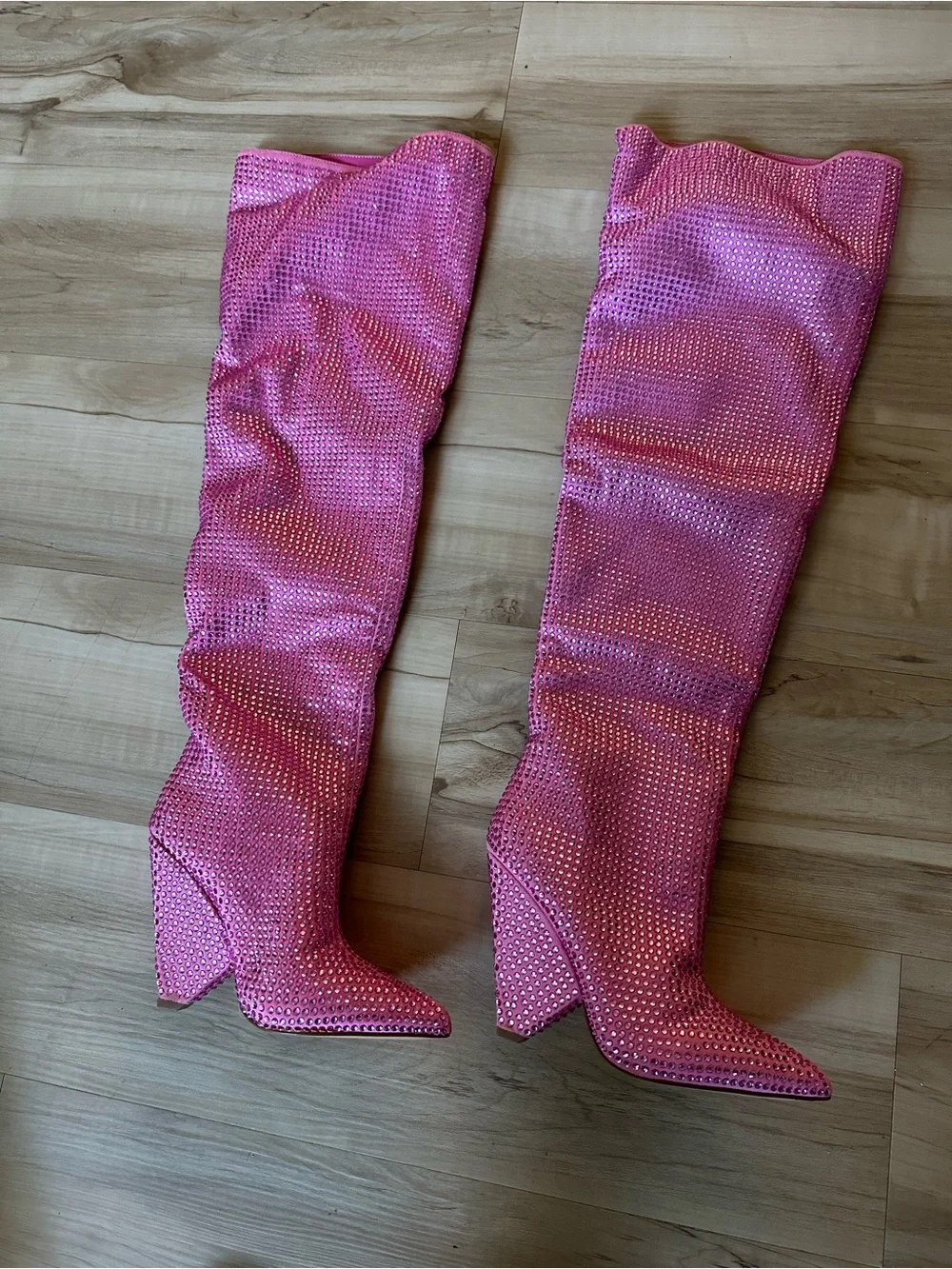 Sparkle Over-The-Knee Pink Women's Boots